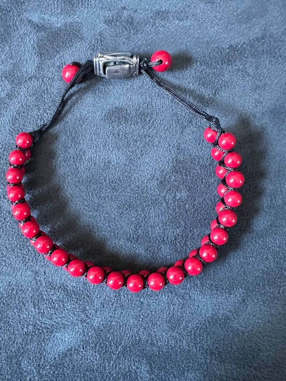 David Yurman Spiritual Beads Two-Row Woven Bracelet w/ Red Coral - RARE